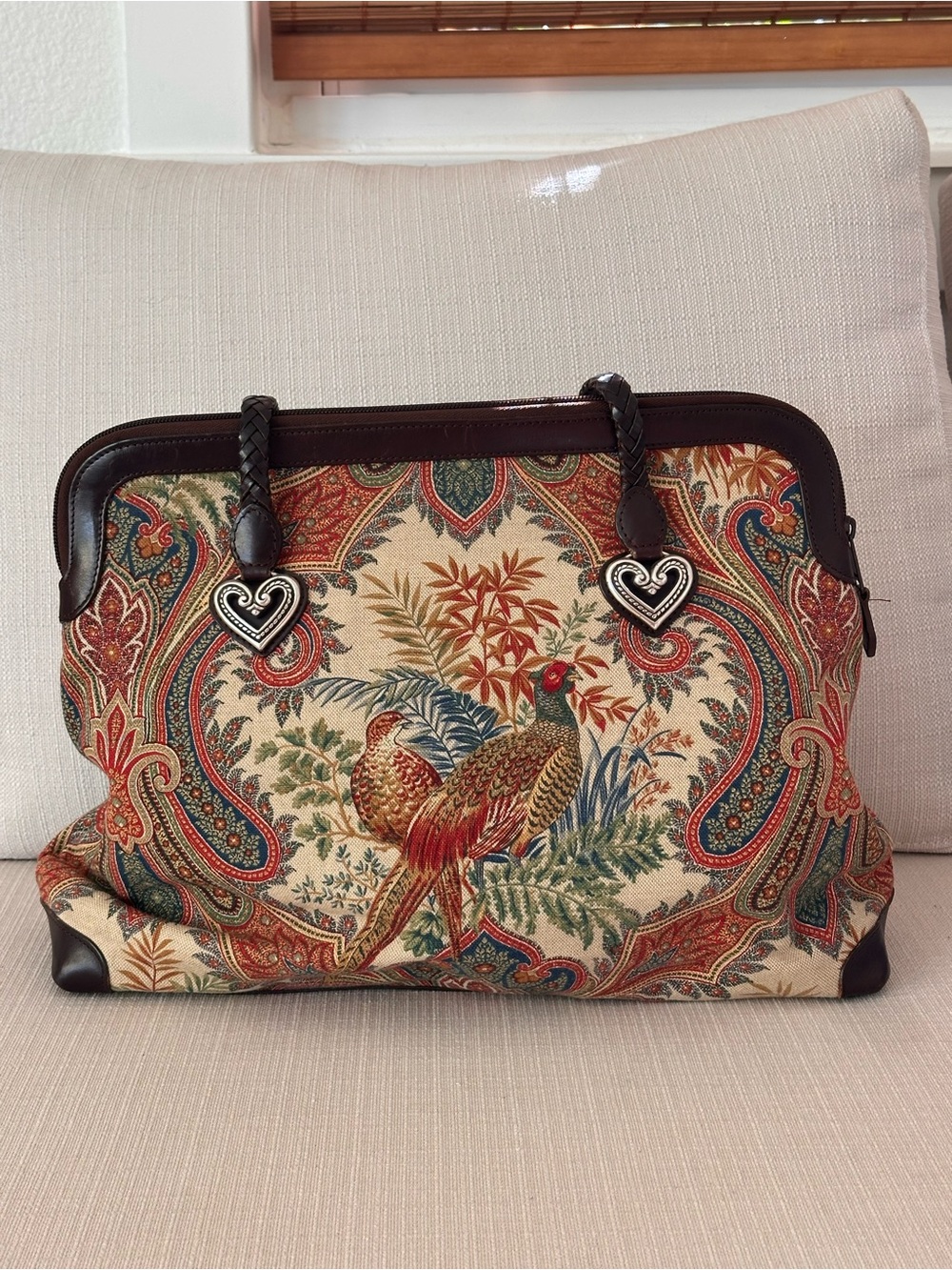 Brighton Vintage Pheasant Tapestry Handbag